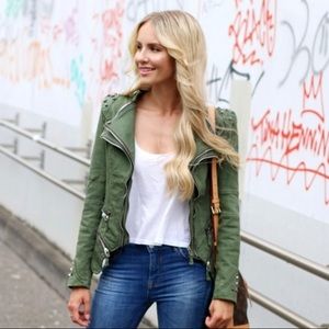 LOOKBOOK STORE Cropped Studded Jacket Moto Denim